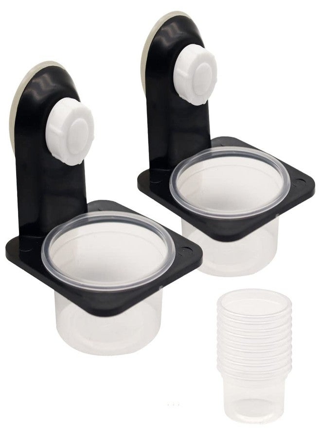 APlayfulBee Double Crested Gecko Feeding Ledge with 10 Pcs 0.5oz Bowls, Detachable Suction Cup Reptile Feeding Dish Feeder for Lizard, Tortoise, Spider Gecko - Image 1